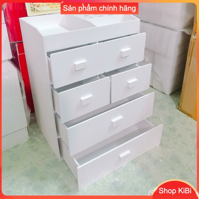 Tủ mỹ phẩm 5 tầng trắng, kệ mỹ phẩm tiện dụng, khay son trắng, kệ nước hoa