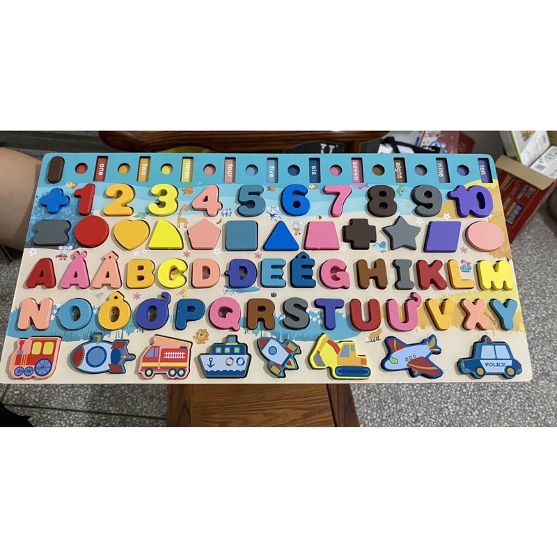 [Đồ chơi gỗ] Bộ câu cá ghép chữ số và bảng chữ cái tiếng việt sáng tạo thú vị cho bé