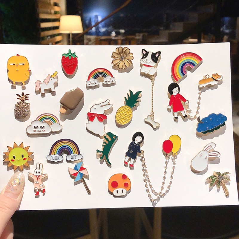 Trâm Cài Áo Hợp Kim Hình Hoạt Hình Phong Cách Hàn Quốc