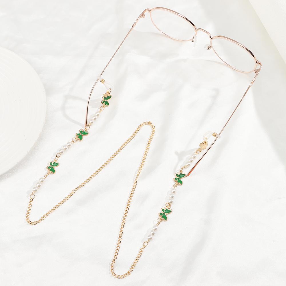 ESPO Dây Chuỗi Hạt Pha Lê Hình Nơ Kim Loại Đeo Mắt Kính Chống Thất Lạc