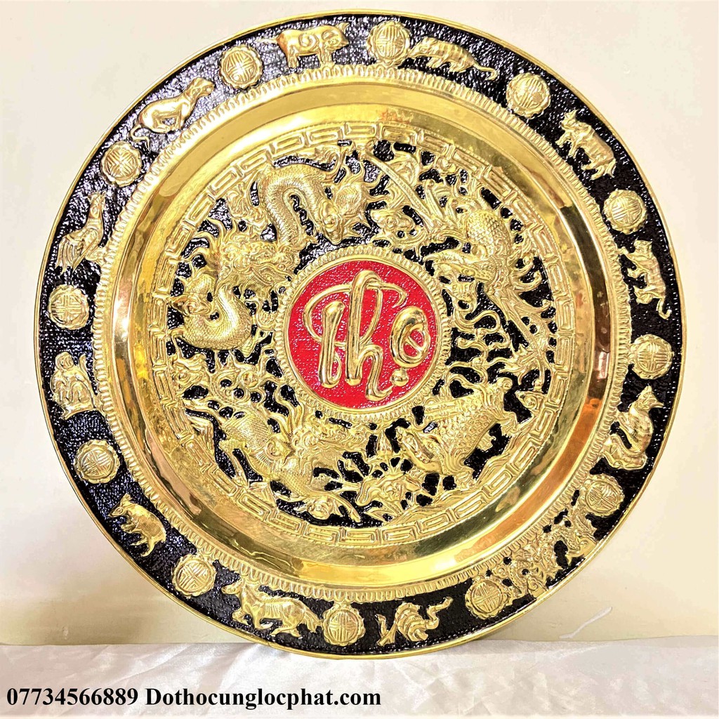 Mâm Đồng Chữ Thọ 52cm