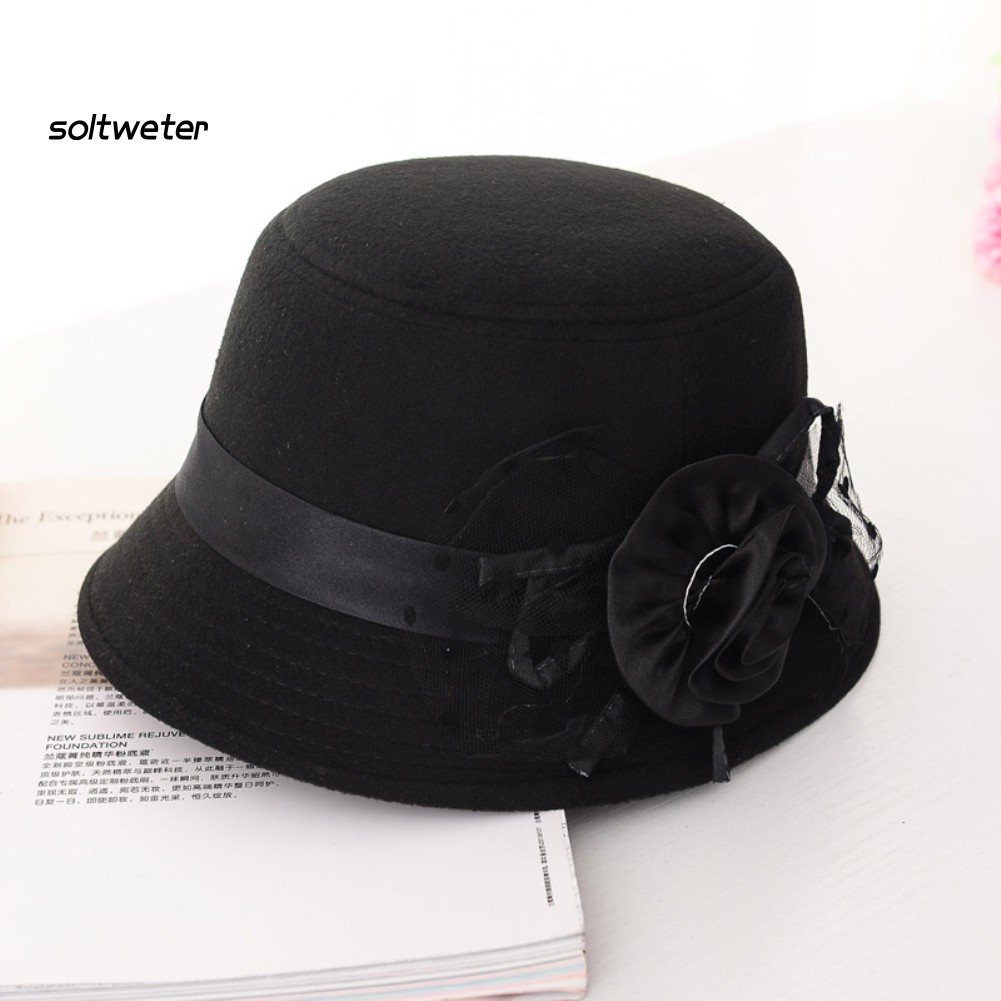 Mũ vành nhỏ đính hoa thời trang phong cách cổ điển cho nữ