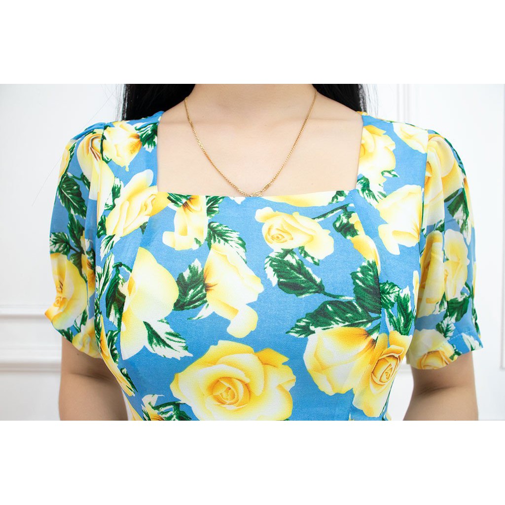 Đầm hoa thiết kế công sở cao cấp [FREESHIP] Váy xòe nữ dự tiệc sang trọng - AMYRA Da038 | BigBuy360 - bigbuy360.vn