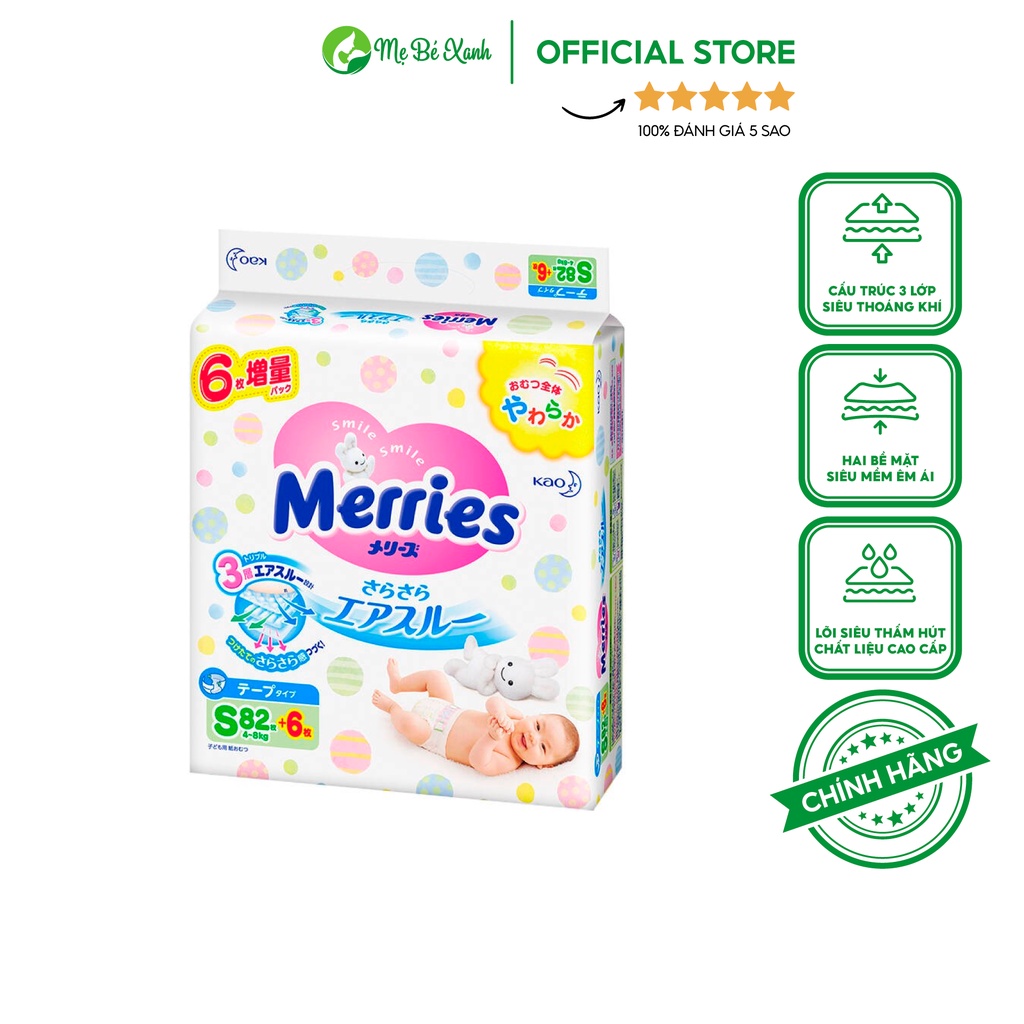 Bỉm quần Merries size M58/L44/XL38 miếng nội địa Nhật