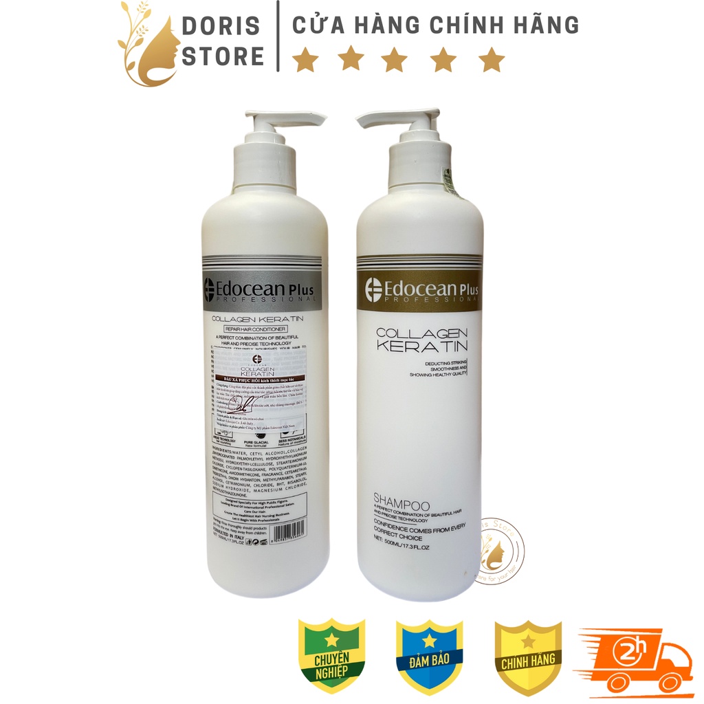 EDOCEAN - Cặp Dầu Gội Dầu Xả Dưỡng Ẩm Phục Hồi Kích Thích Mọc Tóc EDOCEAN 500ml