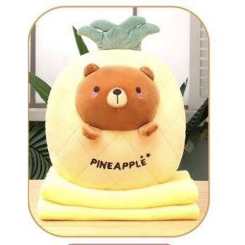 Bộ chăn gối hoa quả kèm mặt thú xinh Ghome