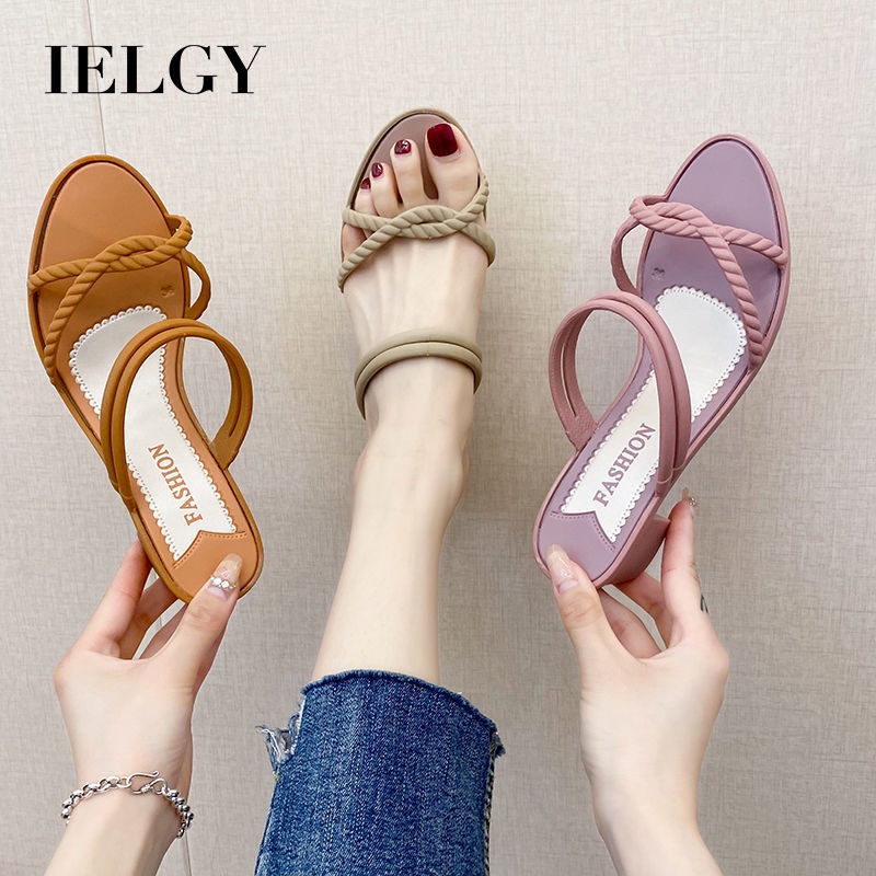 IELGY Giày sandal  gót dày tăng chiều cao chống trượt phong cách Hàn Quốc thời trang cho nữ
