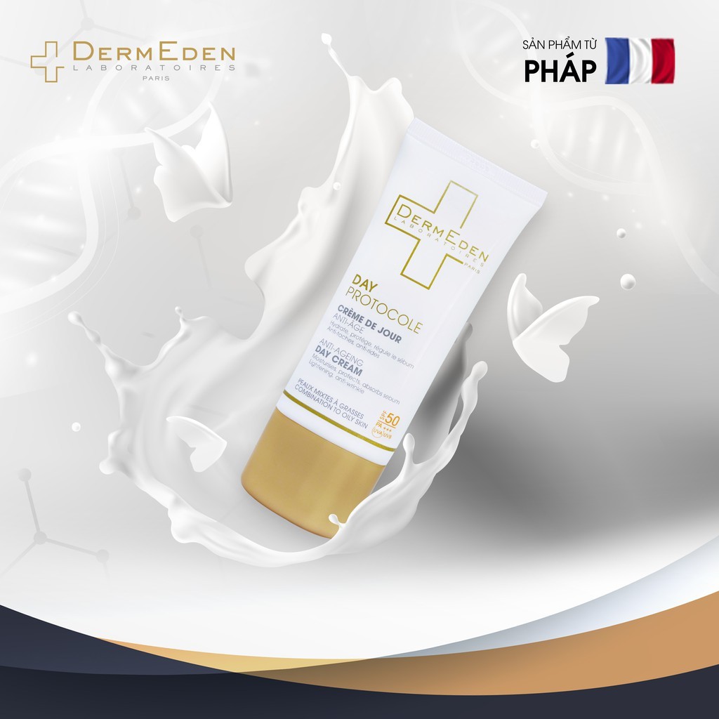 DermEden Kem Chống Lão Hóa & Làm Mờ Đốm Nâu Ban Ngày Dành Cho Da Khô Anti Age Day Cream Dry Skin SPF50+ 50ml