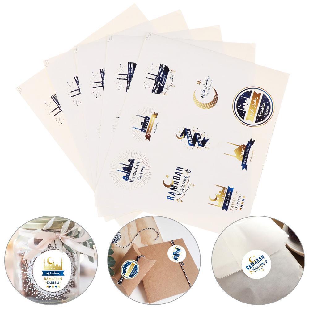 PISTA Set 60 / 45 Sticker Eid Mubarak Dán Trang Trí Bánh Quy Phong Cách Hồi Giáo