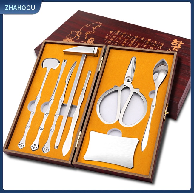 ☃Nhà☃ Set 8 Dụng Cụ Ăn Cua Bằng Thép Không Gỉ