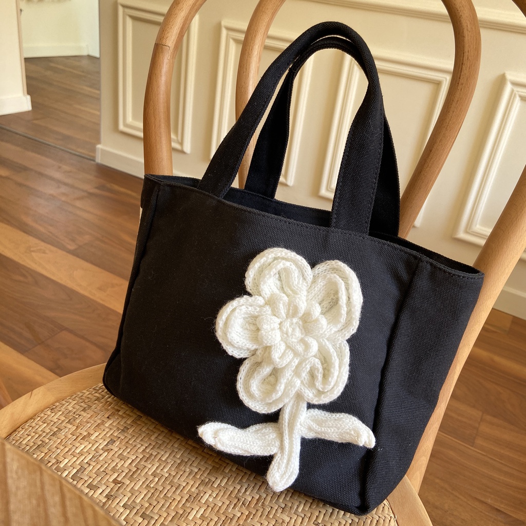 Túi Xách Đựng Hộp Cơm Trưa/Rau Củ Thủ Công Cỡ Nhỏ Phong Cách Hàn Quốc Mới