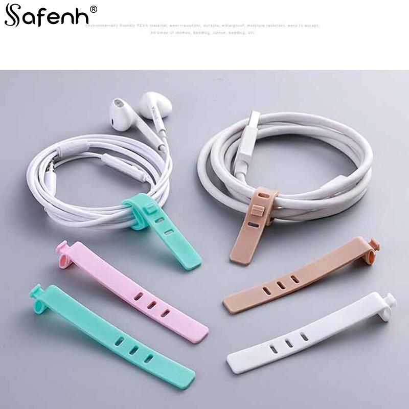 Bộ 4 Phụ Kiện Bảo Vệ Dây Cáp USB / Điện Thoại Bằng Silicon 7.5cm Tiện Dụng Mang Theo Du Lịch