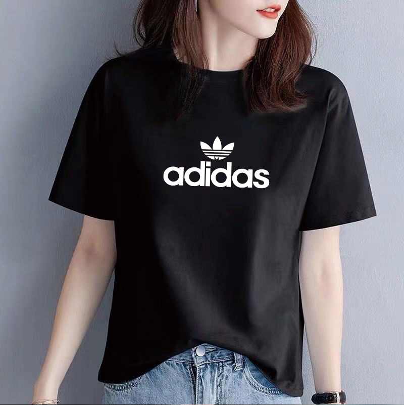 Bộ Đồ Thể Thao Tay Ngắn Dáng Rộng In Logo Adidas Thời Trang Mùa Hè Cho Nữ