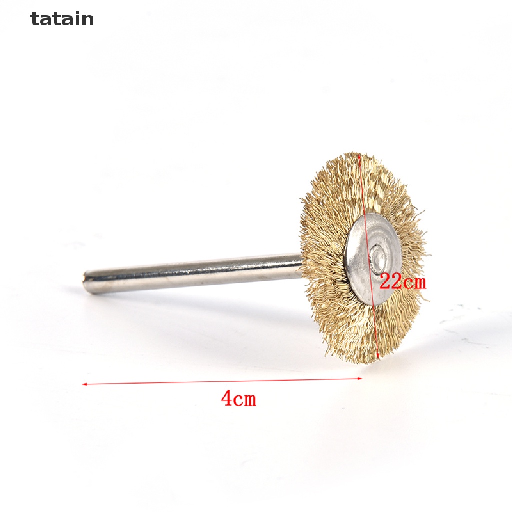[TAT] 10 PCS 22mm Brass Wire Wheel Brush Fit Grinder Rotary Tools T-copper Wire Brushs CVX