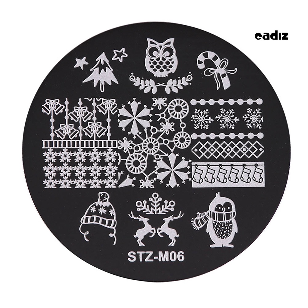 Set 5 Khuôn Tròn In Móng Nghệ Thuật Chủ Đề Giáng Sinh