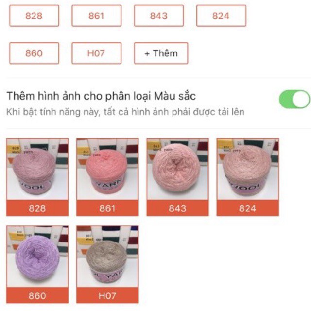 Wool yarn bảng màu số 3 ,  len mềm mại , bông xốp , Bảng màu 52 màu