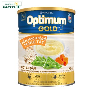 Bột Ăn Dặm Optimum Gold Yến Mạch Bí Đỏ Măng Tây – Hộp Thiếc 350G - Nhanhomart