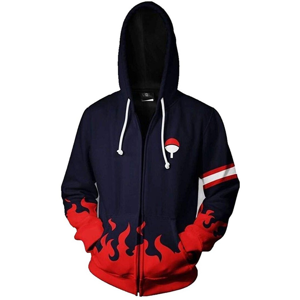 New 3D Anime Naruto Boruto Hoodie Men Naruto Tops Áo nỉ Casual Zipper Hoodie