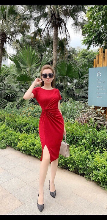 Đầm body xoắn eo hàng đẹp Zhuang Zhou