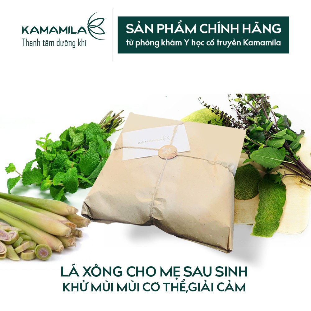 Lá xông thảo dược KAMAMILA cho sản phụ sau sinh - 100% thảo dược giúp khử mùi hôi sau sinh, giải cảm