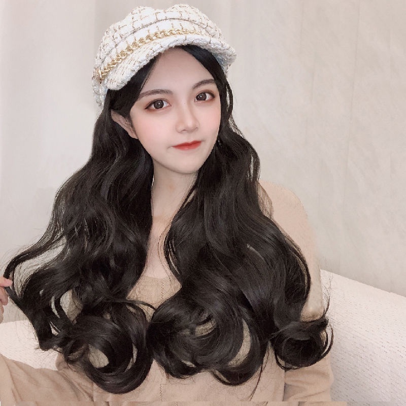 Nón giả tóc xoăn dài thời trang mùa đông