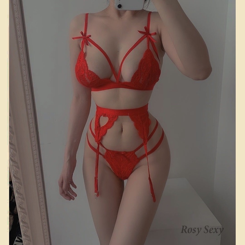 Set nội y lingerie ren kèm đai eo tôn dáng LG1G4K8 | BigBuy360 - bigbuy360.vn