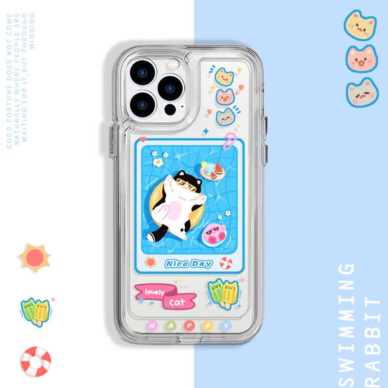 Ốp Điện Thoại Chống Sốc In Hình Mèo Kirby Cho iPhone 11 13 12 X XS Pro Max XR 12 13