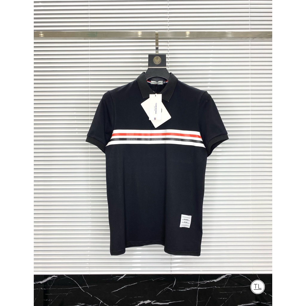Áo thun polo nam cổ bẻ ngắn tay THOM BROWNE cao cấp,áo phông chất cotton dày dặn mềm mịn