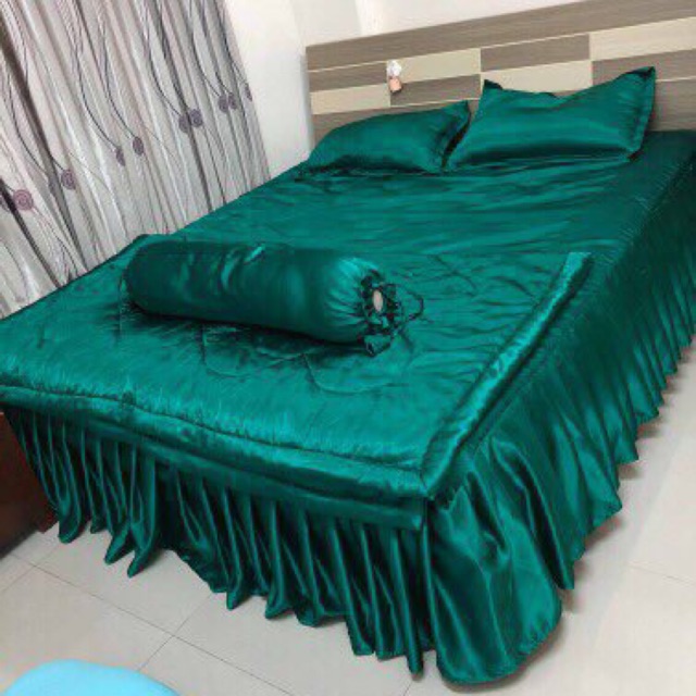 Bộ ga phi lụa - ga phủ không mền( chat chọn màu)