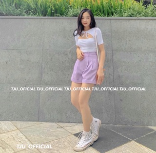 SET ÁO KHOÉT NGỰC QUẦN SHORT TÍM (KÈM HÌNH THẬT)