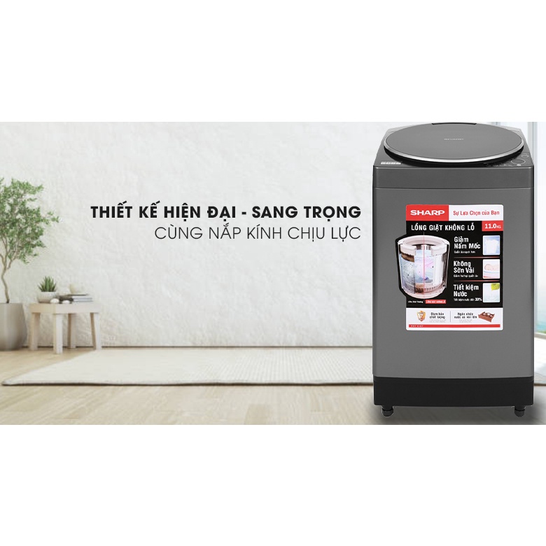 Máy Giặt Sharp 9.5 Kg ES-W95HV-S Lồng Đứng - Mới 100%