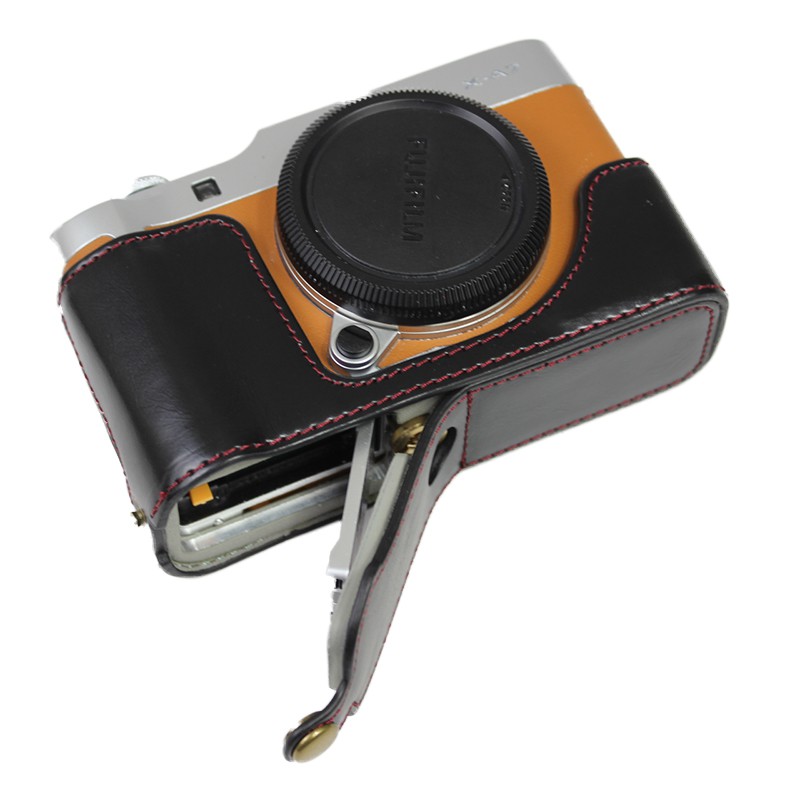 Đế bảo vệ máy ảnh bằng da PU che nửa thân dưới cho FujiFilm X-A7 XA7