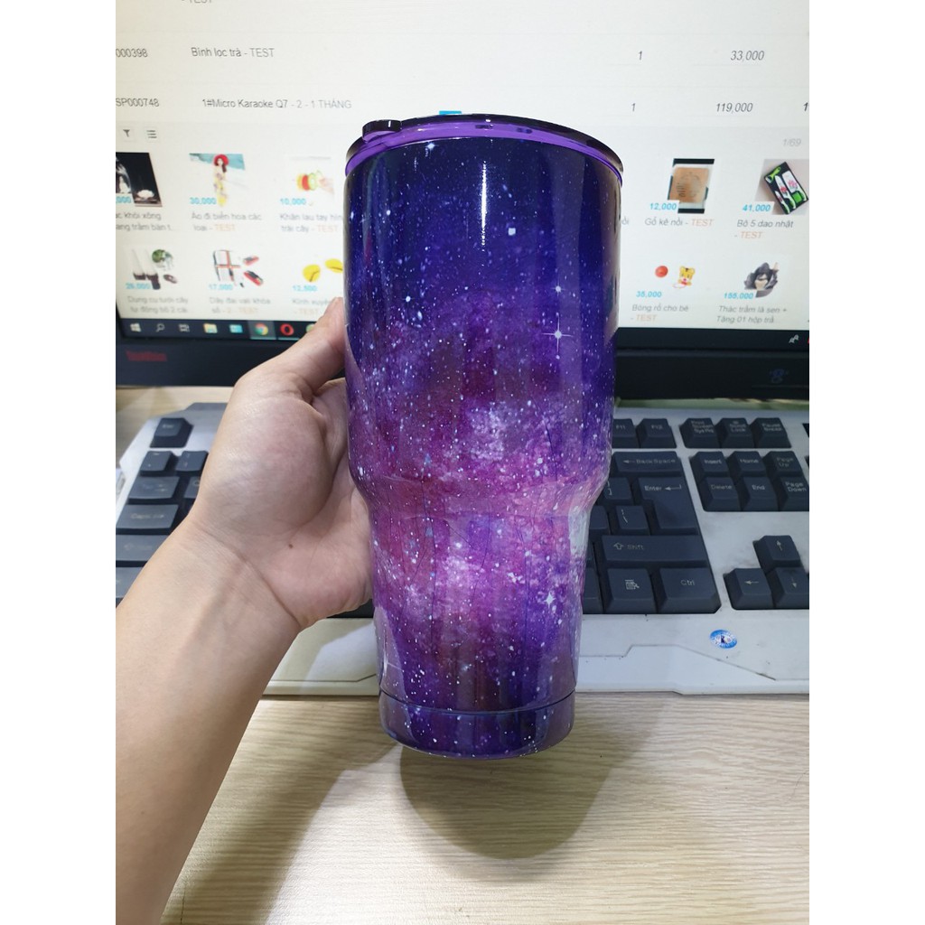 RẺ NHẤT HCM Ly giữ nhiệt, ly Yeti Galaxy Thailand loại lớn 900ml có túi xách và ống hút loại xịn 1 ĐỔI 1