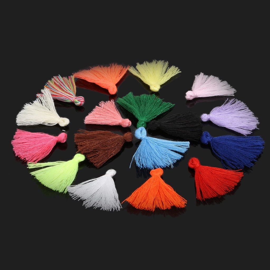 Bộ 50 Dây Tua Rua Cotton Mini 27mm Dùng Làm Đồ Trang Sức