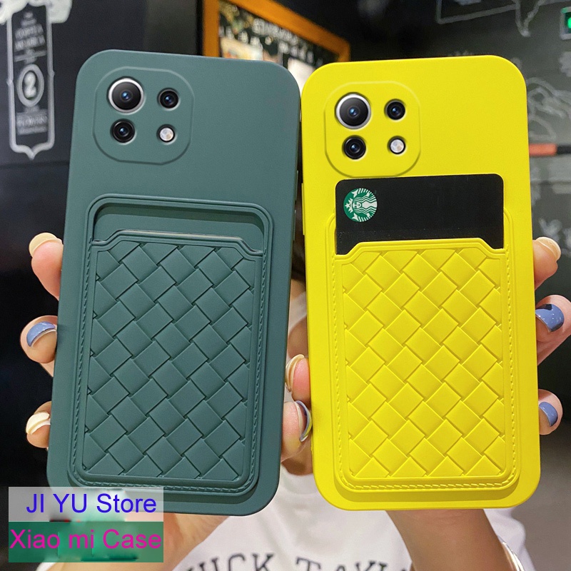 Ốp điện thoại silicone mềm chống sốc có ngăn đựng thẻ cho Xiaomi mi 11 Lite 10T Pro mi10 Lite POCO F3 M3