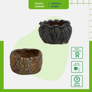 Chậu sứ trồng cây sen đá cảnh mini cẩm thạch hoa văn