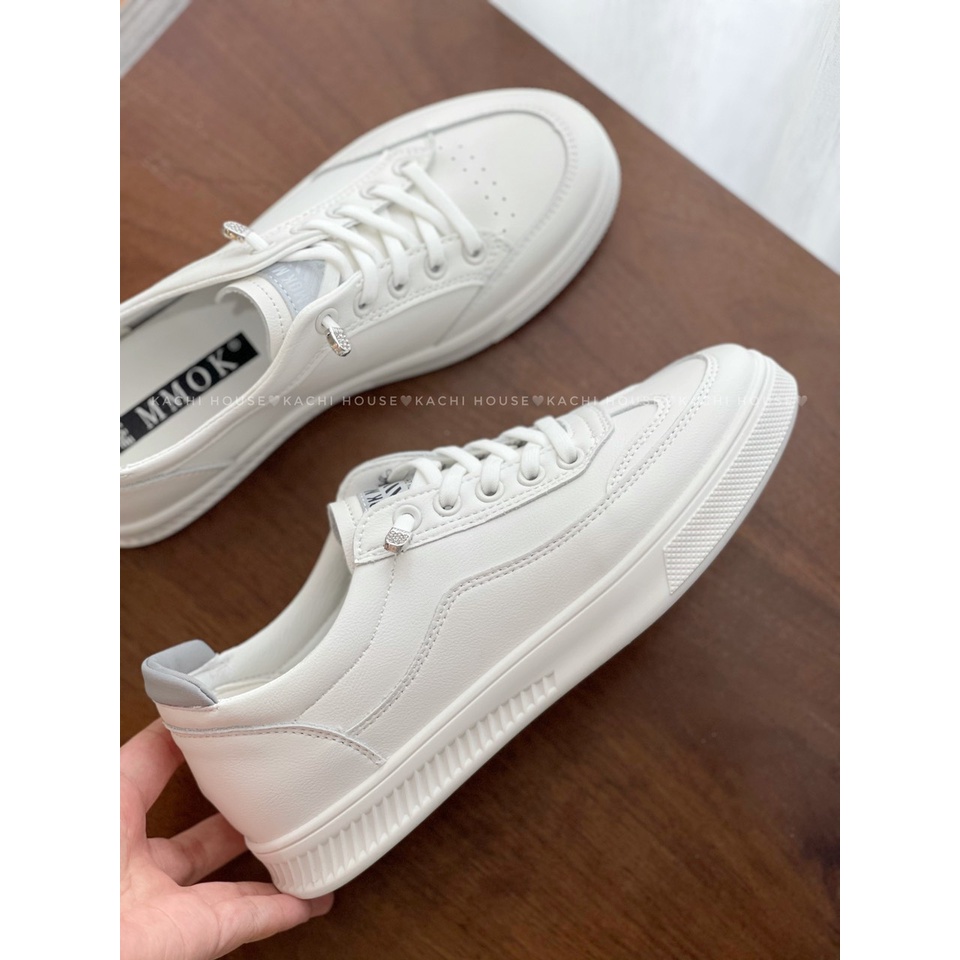 giày thể thao nữ phối gót xám dây chun MM2207