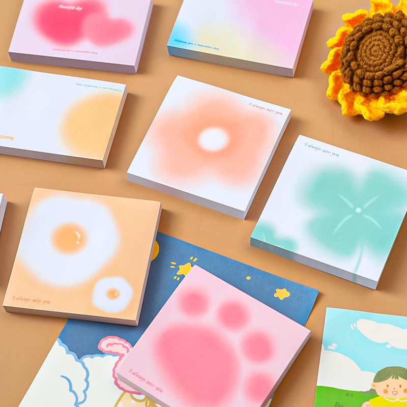 Giấy note Ghi Chú Màu gradient Sáng Tạo Cho Học Sinh / Văn Phòng giấy note vintage giấy dán ghi chú giấy ghi chú dễ thương giấy note cuộn