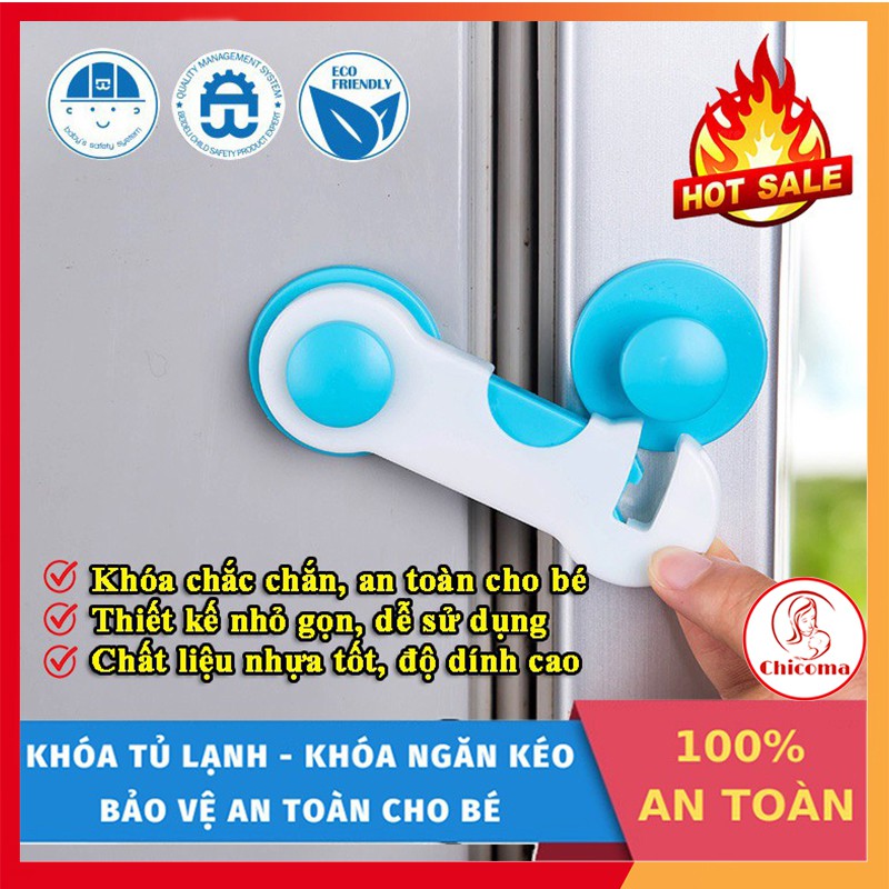 [Mã FMCGSALE24 giảm 8% đơn 500K] Khóa tủ lạnh chặn cửa chống kẹp cao cấp nhỏ ngọn chắc chắn an toàn cho bé AT02-CHICOMA