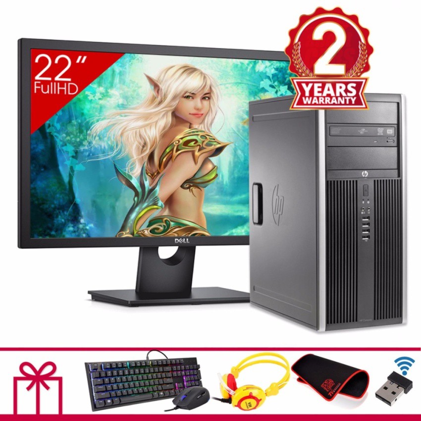 Bộ Combo Máy tính HP 8200 Elite MT + Màn hình Dell 22inch Full HD (Core i3 2100, Ram 8GB, SSD 120GB, HDD 2TB) + Quà Tặng | BigBuy360 - bigbuy360.vn