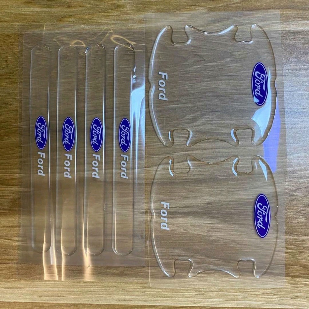 Bộ 10 Miếng dán Silicon Chống Xước Tay cửa, Hõm cửa ô tô có logo hãng xe Mazda, Toyota, Honda, Hyundai, Kia, Ford,
