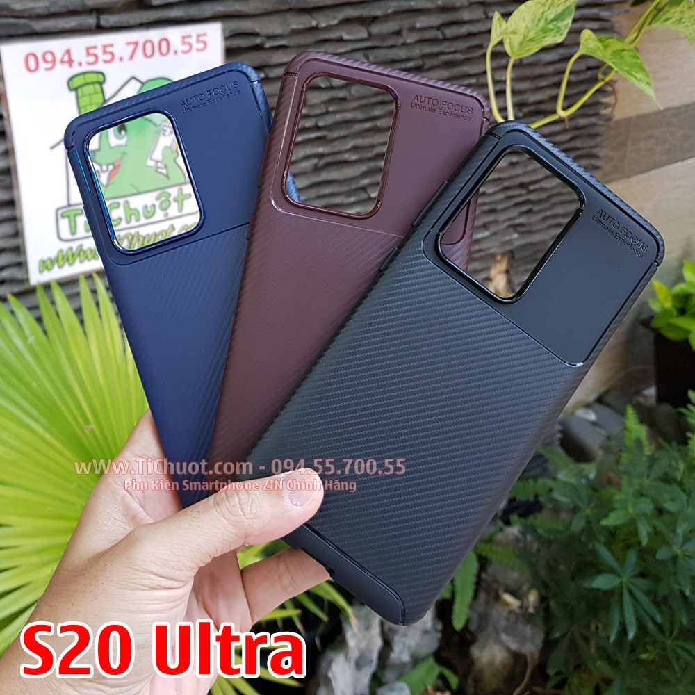 Ốp Lưng Samsung S20 S20 Plus S20 Ultra AutoFocus Vân 3D Carbon Chống Sốc