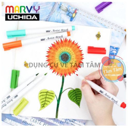 [ TÂM TÂM ]-Bút cọ màu Marvy Artist Brush Mã 1100 tông màu nâu đỏ-