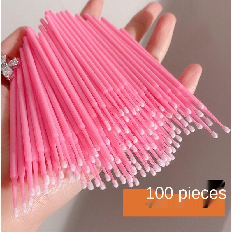 Tăm bông nhựa ủ tê phun xăm, nối mi gói 100 cây
