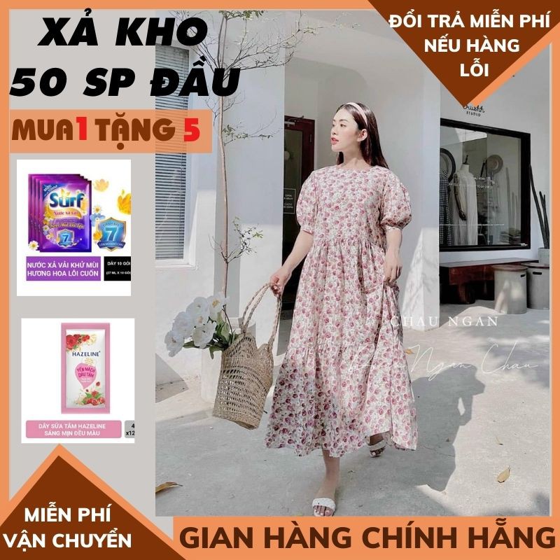 (XẢ KHO 3 NGÀY ) Đầm suông nữ dáng dài váy hoa babydoll nữ voan lụa mềm mại ,váy đi biển vintage -ulzzang thờitrang1989