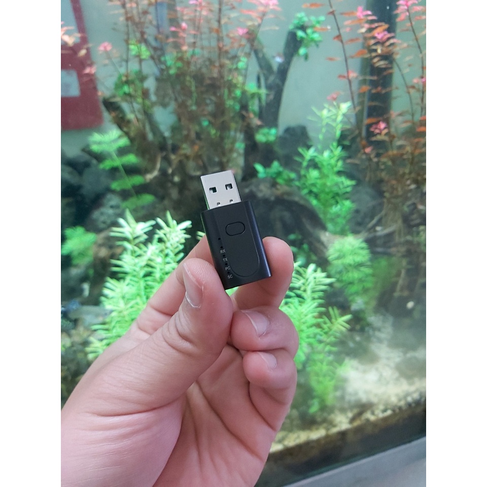 Usb bluetooth 5.1 thu phát 4 chế độ kèm mic đàm thoại dùng cho máy tính, tivi, ô tô biến loa thường thành loa bluetooth