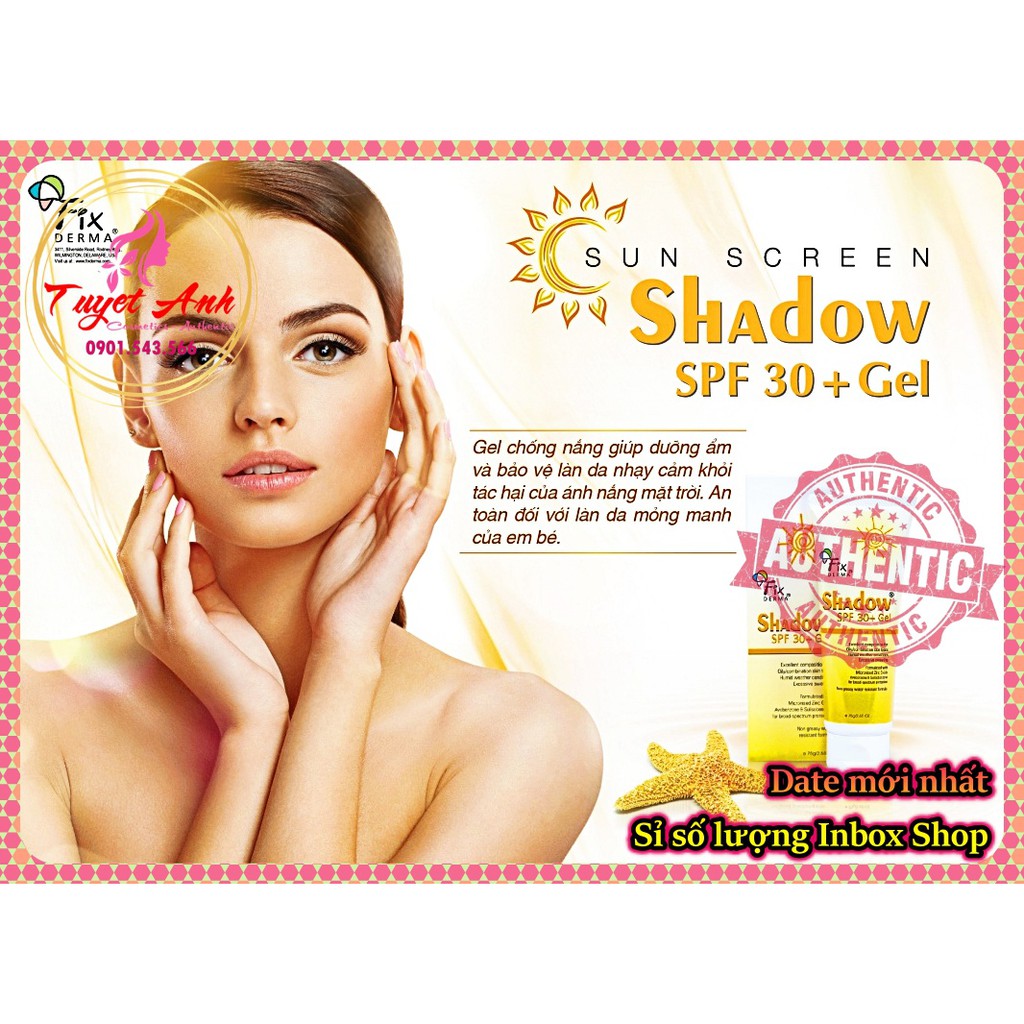 Fixderma Shadow SPF 50+ Cream (75g) - Fixderma Shadow SPF 30+ Gel (75g) - Kem và gel chống nắng