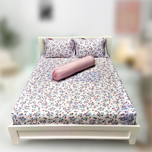 Bộ Chăn Ga Giường Accasa 03-05 Món Cotton Poly Flower SHY SHY NECTAR 550 Sợi Chống Phai Nhăn Xù Lông Malaysia Chính Hãng