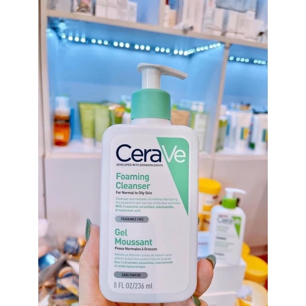 Sữa rửa mặt Carave dịu nhẹ 236ml dùng cho da dầu mụn, da khô, da nhạy cảm