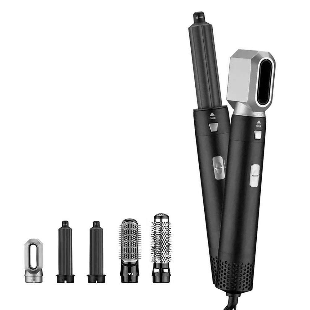 5in 1 Hair Dryer Styler Volumizer Straightener Curler Comb 1000W Hot Air Brush Hairdressing Tool